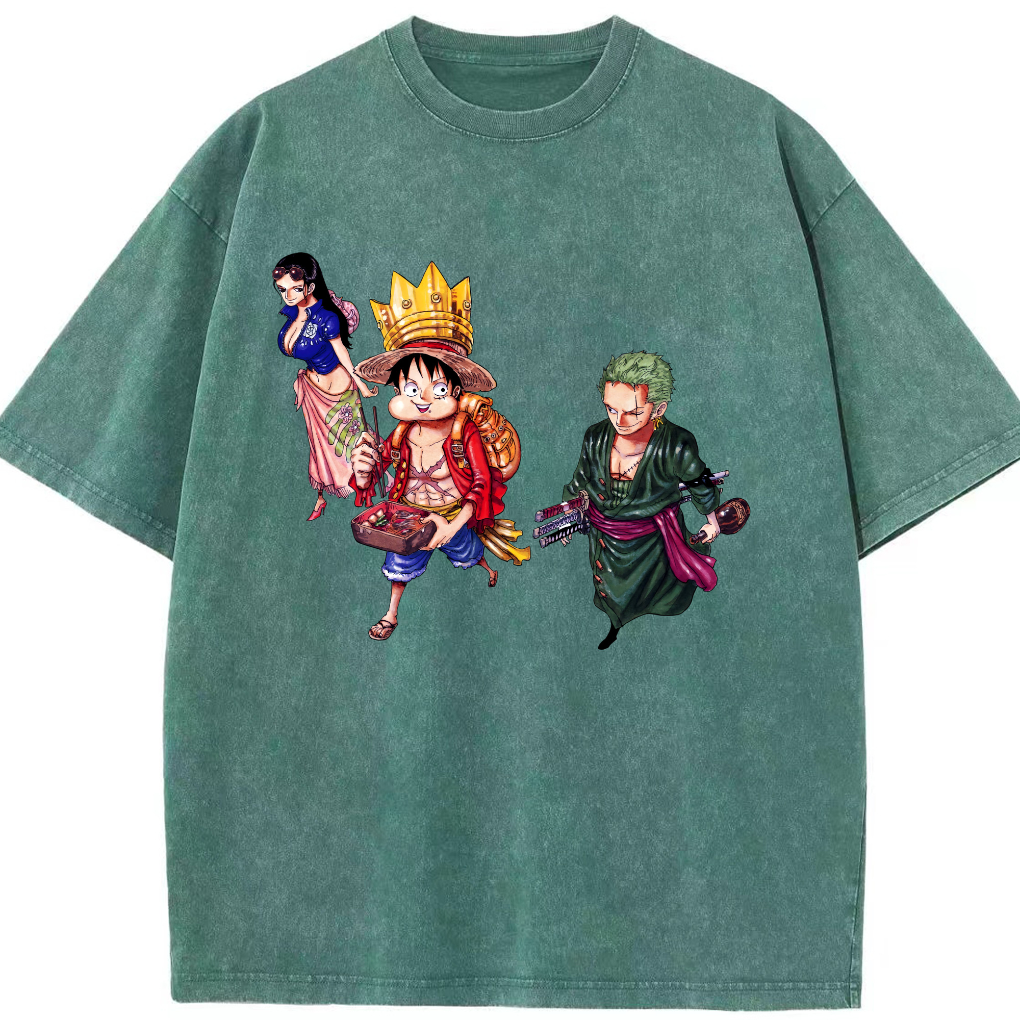 ワンピース モンキー・D・ルフィ ONE PIECE Monkey D. Luffy 綿100% ヴィンテージ風 半袖Tシャツ（フロントプリント）